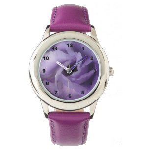 Purple Flower Stainless Steel Purple Wrist Watch