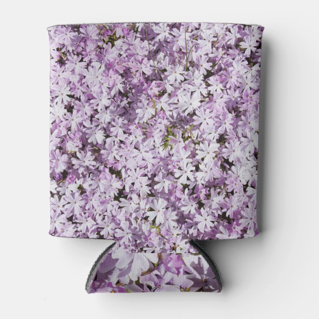 Purple flower, summer freshness backdrop. can cooler (Front)