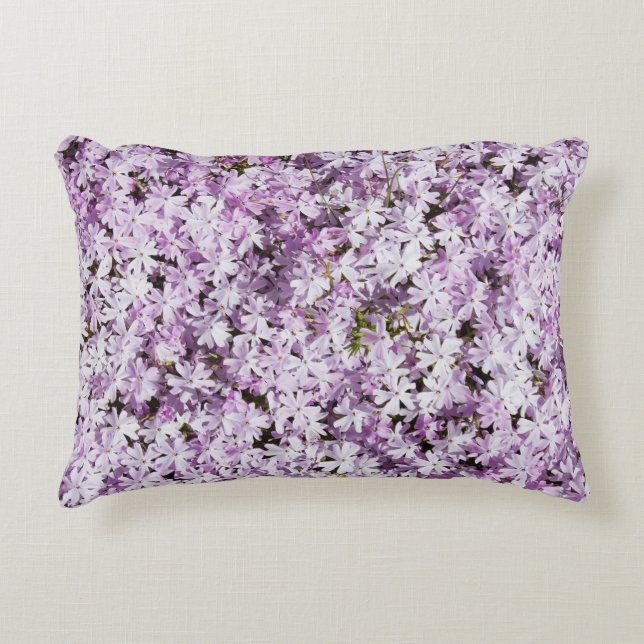 Purple flower, summer freshness backdrop. decorative cushion (Front)