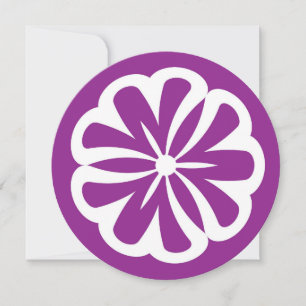 Purple flower sweet 16 circle party invitations