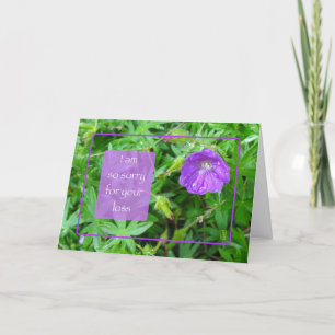 Purple Flower Sympathy horizontal Card