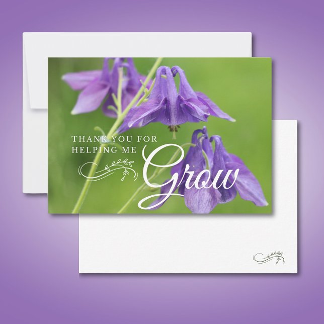Purple Flower Teacher Appreciation End of Year  Thank You Card (Creator Uploaded)