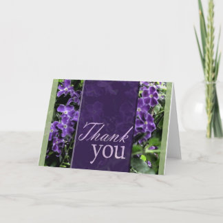 Purple flower thank you card