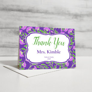 Purple Flower Thank You Card for anyone