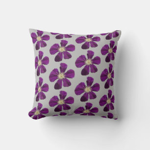 Purple flower Throw Pillow