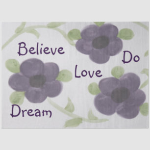 Purple Flower Tissue Paper