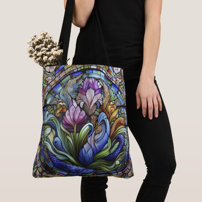 Purple Flower Tote Bag (Close Up)