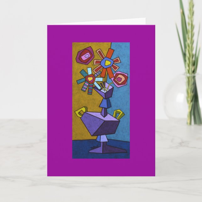 Purple Flower Vase Card (Front)
