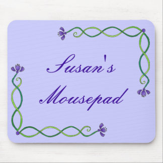 Purple Flower Vine Mouse Pad
