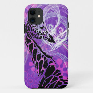 Purple Flowered Giraffe Case-Mate iPhone Case