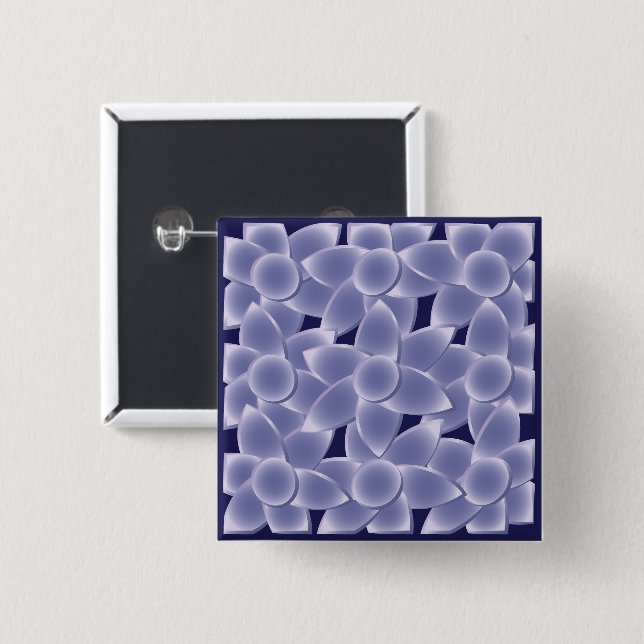 Purple flowers 15 cm square badge (Front & Back)
