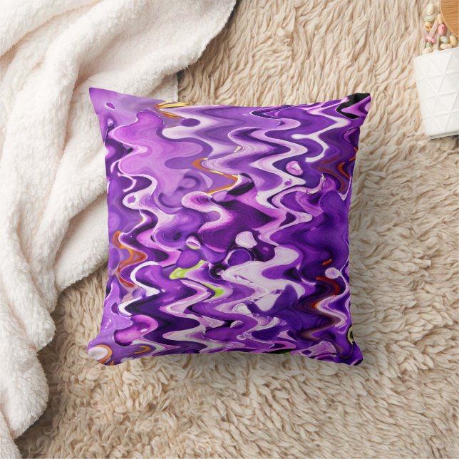 PURPLE FLOWERS ABSTRACT CUSHION (Blanket)