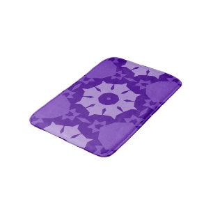 Purple flowers abstract Pattern Bath Mat