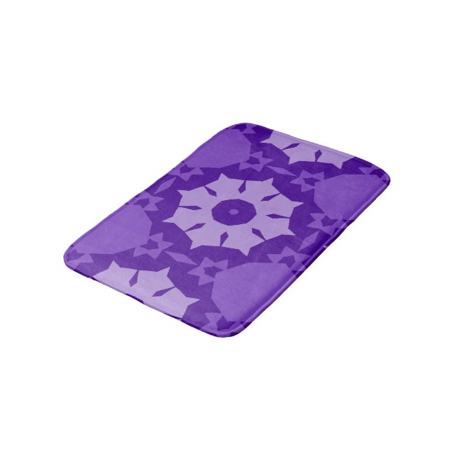 Purple flowers abstract Pattern Bath Mat (Angled)