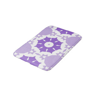 Purple flowers abstract Pattern Bath Mat