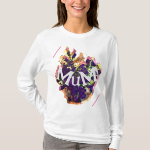 Purple Flowers and Bird T-Shirt