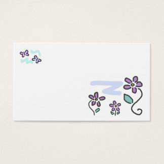 Purple Flowers and Butterflies