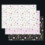 Purple Flowers and Foliage Pattern Wrapping Paper Sheet<br><div class="desc">These beautiful and elegant wrapping paper sheets are versatile and can be used for giving gifts or art and craft projects. They are ideal for any occasion such as birthdays,  weddings,  bridal showers,  baby showers,  anniversaries or general gifts. The design features watercolor purple flowers and foliage.</div>