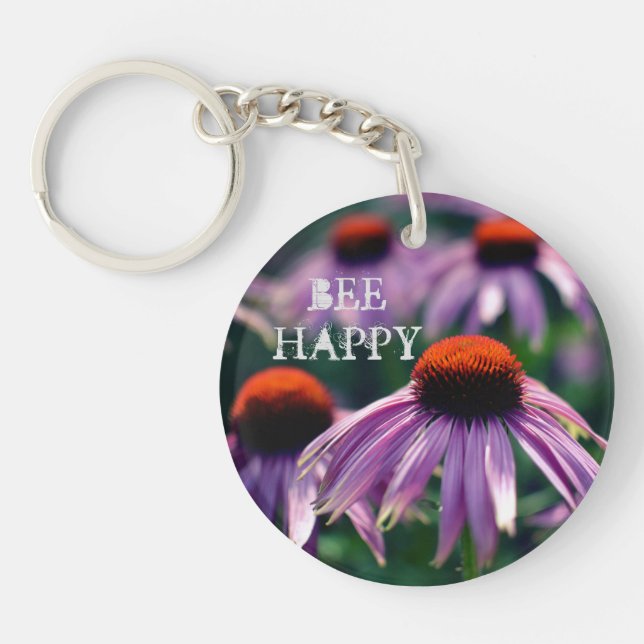 Purple Flowers at RHS Wisley Key Ring (Front)
