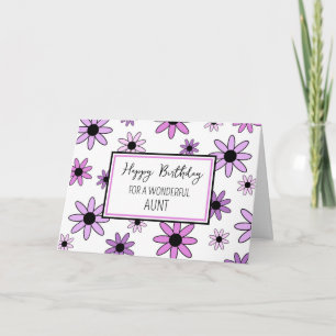 Purple Flowers Aunt Birthday Card