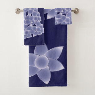 Purple flowers bath towel set