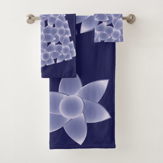 Purple flowers bath towel set (Insitu)