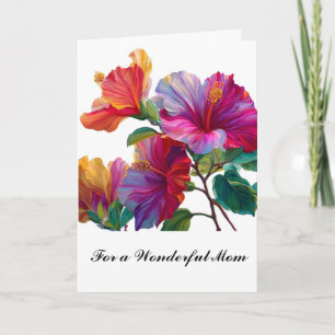 Purple Flowers Beautiful Cute Floral Mothers Day Card