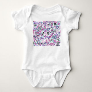 Purple Flowers & Berries: Watercolor Baby Bodysuit