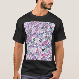 Purple Flowers & Berries: Watercolor T-Shirt