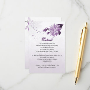 purple flowers botanical  details enclosure card