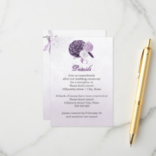 purple flowers botanical  details enclosure card