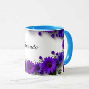 Purple Flowers Botanical Garden Spring Floral Eleg Mug