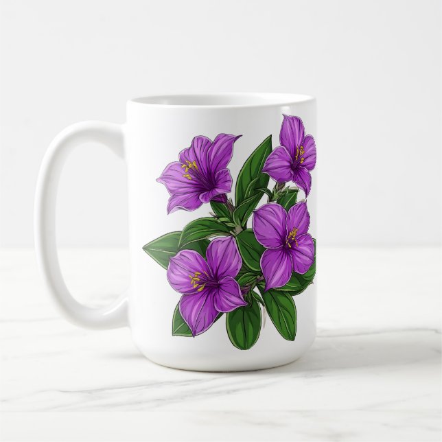 Purple Flowers Bouquet Coffee Mug (Left)