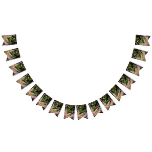 Purple flowers  bunting 