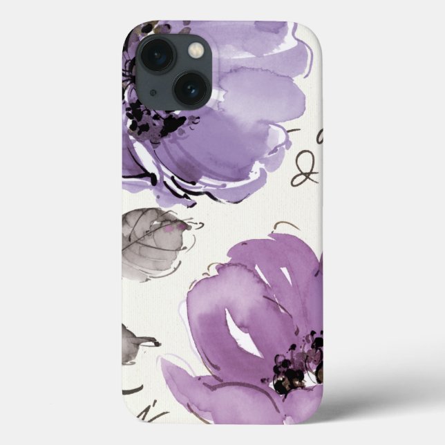 Purple Flowers Case-Mate iPhone Case (Back)