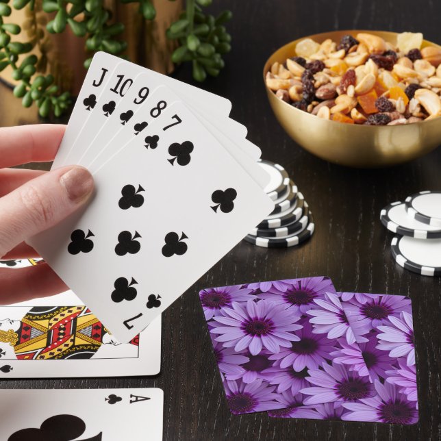 Purple Flowers Classic Playing Cards (In Situ)