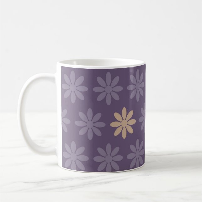 Purple Flowers Coffee Mug (Left)
