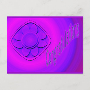 purple flowers congratulations postcard