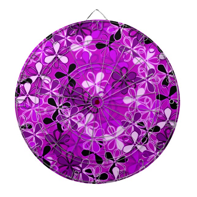 Purple Flowers Dartboard (Front)