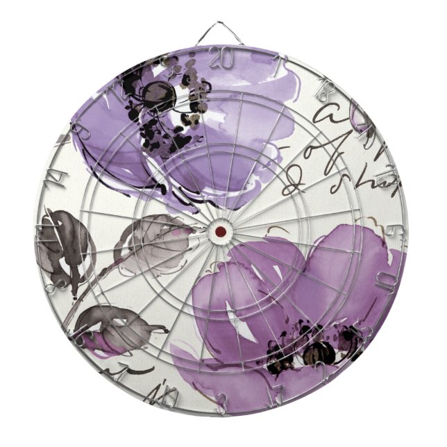 Purple Flowers Dartboard (Front)