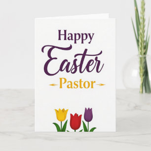 Purple Flowers Easter Card