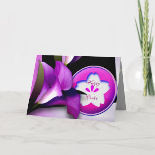 Purple Flowers Easter Card