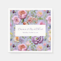 Purple Flowers Embroidery Wedding