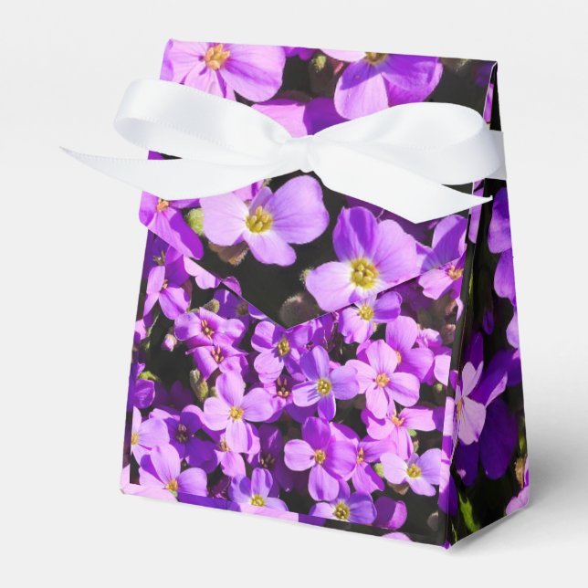 Purple Flowers Favour Box (Front Side)