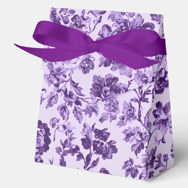 Purple Flowers Favour Box (Front)
