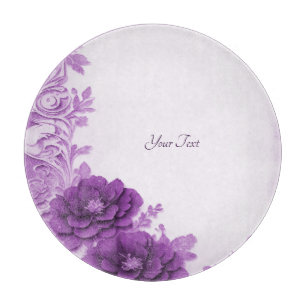 Purple Flowers Flourish Cutting Board