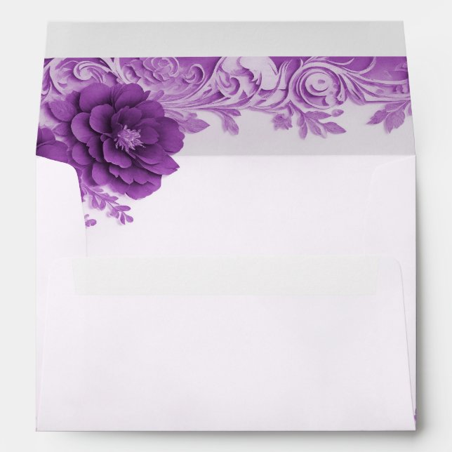 Purple Flowers Flourish Envelope (Back (Bottom))