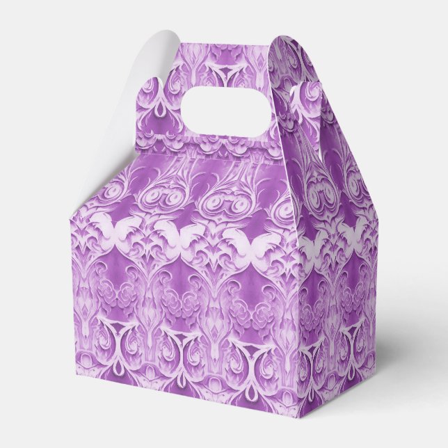 Purple Flowers Flourish Favour Box (Front Side)