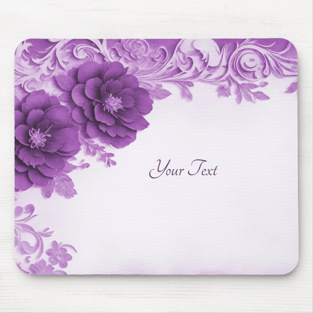 Purple Flowers Flourish Mousepad (Front)