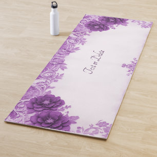 Purple Flowers Flourish Yoga Mat